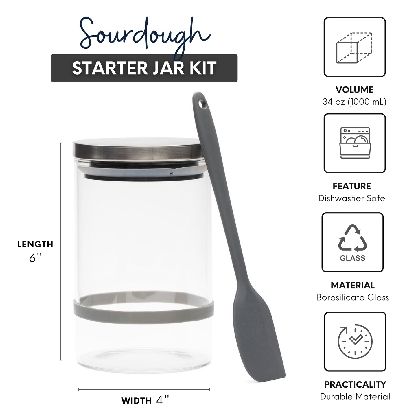 34oz Sourdough Starter Jar Kit